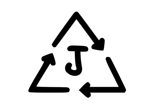 Recycle Symbol with Playful Mono J: A Design Review